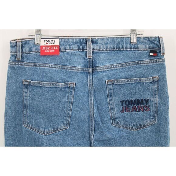 TOMMY JEANS SIZE 14 MOM JEAN DENIM BLUE NWT - Picture 6 of 11
